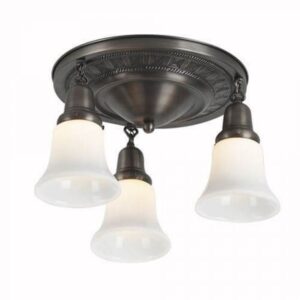 Three Light Flush Ceiling Fixture With 2-1/4" Shade Holders