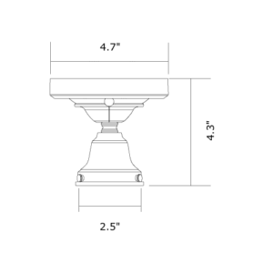 Ballantrae™ Interior One Light Flush Ceiling Fixture with 2-1/4" Shade Holder