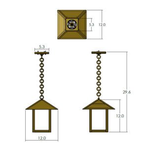 Pine Lake™ Exterior 12" Wide Chain Hung Pendant