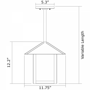 Pine Lake™ Exterior 12" Wide Solid Stem Pendant