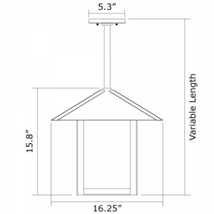 Pine Lake™ Exterior 16" Wide Solid Stem Pendant