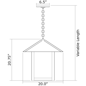 Pine Lake™ Exterior 20" Wide Chain Hung Pendant