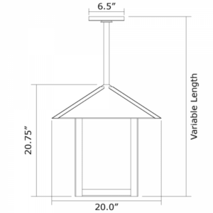 Pine Lake™ Exterior 20" Wide Solid Stem Pendant