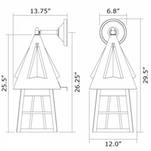 European Country™ Exterior 12" Wide Straight Arm Wall Light