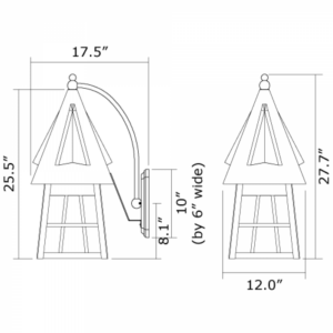 European Country™ Exterior 12" Curved Arm Exterior Wall Light