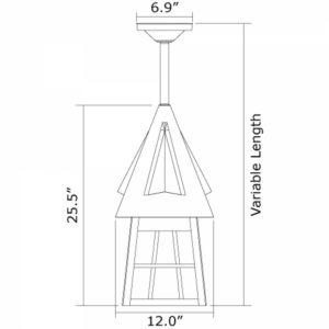 European Country™ Exterior 12" Wide Solid Stem Pendant
