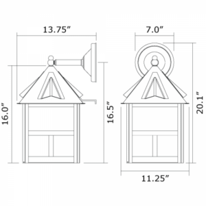 Cottage™ Exterior 12" Wide Straight Arm Wall Light