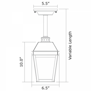 Provincial™ Exterior 6" Wide Solid Stem Pendant
