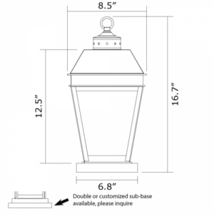 Provincial™ Lantern 9" Wide Exterior Pier Light