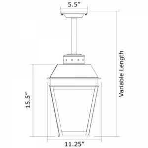 Provincial™ Exterior 11" Wide Solid Stem Pendant