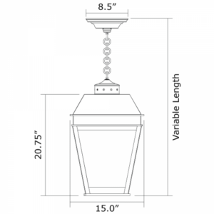 Provincial™ Exterior 15" Wide Chain Hung Pendant