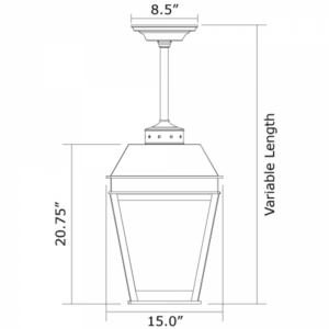 Provincial™ Exterior 15" Wide Solid Stem Pendant