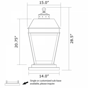 Provincial™ Lantern 15" Wide Exterior Pier Light