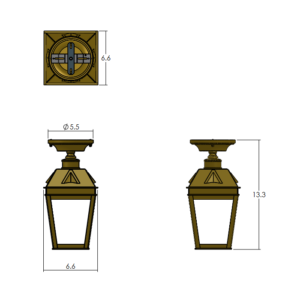 Georgian™ Exterior 6" Semi Flush Ceiling Fixture