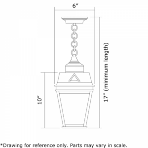 Georgian™ Exterior 6" Wide Chain Hung Pendant