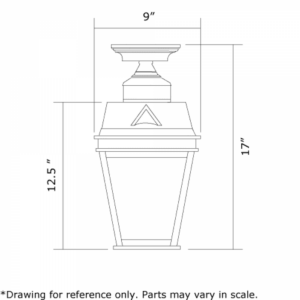 Georgian™ Lantern 9" Wide Semi Flush Exterior Ceiling Light