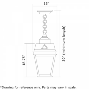 Georgian™ Exterior 13" Wide Chain Hung Pendant