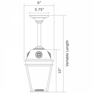 French Country™ Exterior 6" Wide Solid Stem Pendant