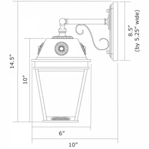French Country™ Exterior 6" Wide Scrolled Drop Wall Light