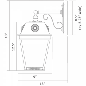 French Country™ Exterior 9" Wide Scrolled Drop Wall Light