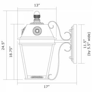 French Country™ Exterior 13" Wide Scrolled Arm Wall Light