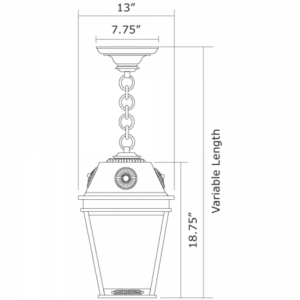 French Country™ Exterior 13" Wide Chain Hung Pendant