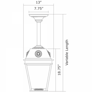 French Country™ Exterior 13" Wide Solid Stem Pendant