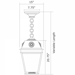 French Country™ Exterior 15" Wide Chain Hung Pendant