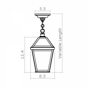 London™ Exterior 8" Wide Chain Hung Pendant