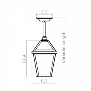 London™ Exterior 8" Wide Solid Stem Pendant