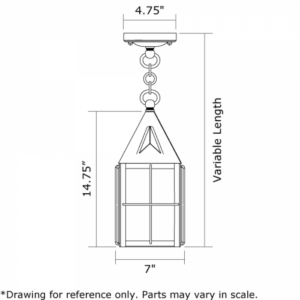 Lancaster™ Exterior 7" Wide Chain Hung Pendant