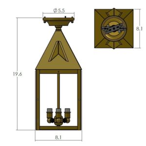 Lancaster™ Exterior 8" Semi Flush Ceiling Fixture