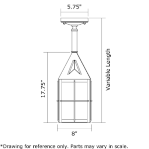 Lancaster™ Exterior 8" Wide Solid Stem Pendant