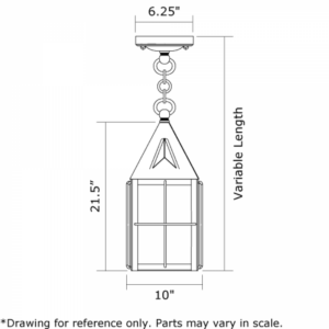 Lancaster™ Exterior 10" Wide Chain Hung Pendant