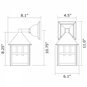 Bungalow™ Exterior 6" Wide Straight Arm Wall Light