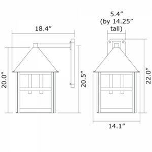 Bungalow™ Exterior 14" Wide Straight Arm Wall Light