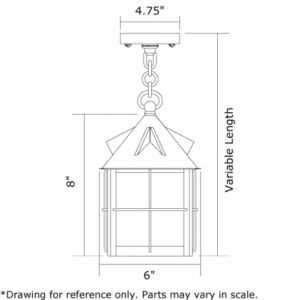 Stonehaven™ Exterior 6" Wide Chain Hung Pendant
