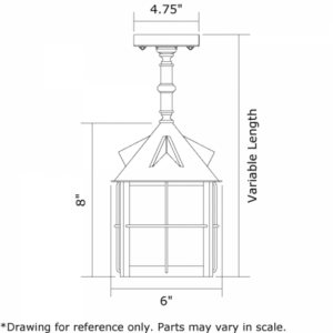 Stonehaven™ Exterior 6" Wide Solid Stem Pendant