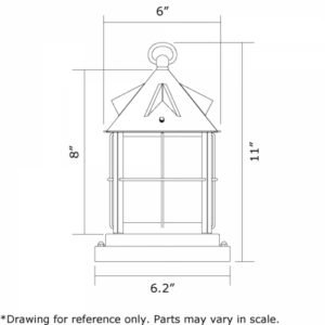 Stonehaven™ Lantern 6" Wide Exterior Pier Light