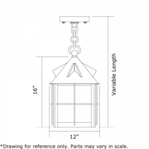 Stonehaven™ Exterior 12" Wide Chain Hung Pendant