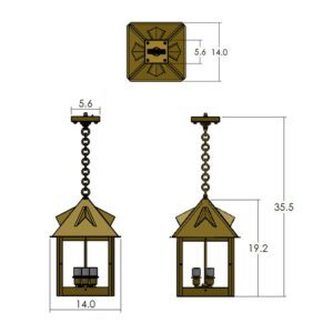 Stonehaven™ Exterior 14" Wide Chain Hung Pendant