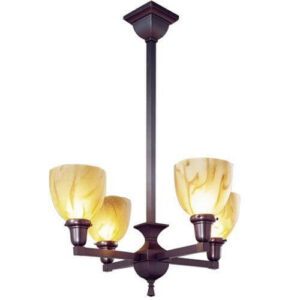 Glen Ellyn™ Interior Four Light Chandelier with 2-1/4″ Shade Holders Facing Up