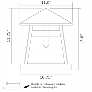 Stamford™ Lantern 11" Wide Exterior Pier Light