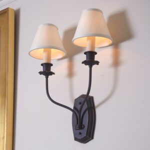 Cheshire™ Two Light Curved Arm Wall Sconce With Electric Candles