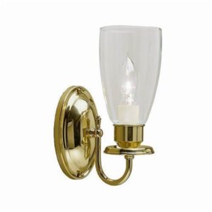 Glendale™ One Light Curved Arm Wall Sconce With Hurricane Shade Holder
