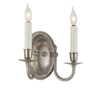 Glendale™ Two Light Curved Arm Wall Sconce With Electric Candles