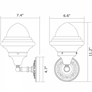 Argine™ One Light Straight Arm Wall Sconce With 3-1/4" Shade Holder