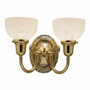 Cotswold Manor™ Two Light Curved Arm Wall Sconce With 2-1/4" Shade Holders
