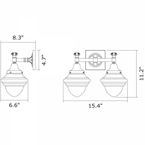 Morris™ Two Light Straight Arm Wall Sconce With 3-1/4" Shade Holders
