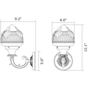 Saint Tropez™ One Light Curved Arm Wall Sconce With 3-1/4" Shade Holder